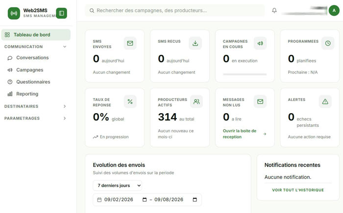Système Web2sms2web pour la communication avec les bénéficiaires en milieu enclavé